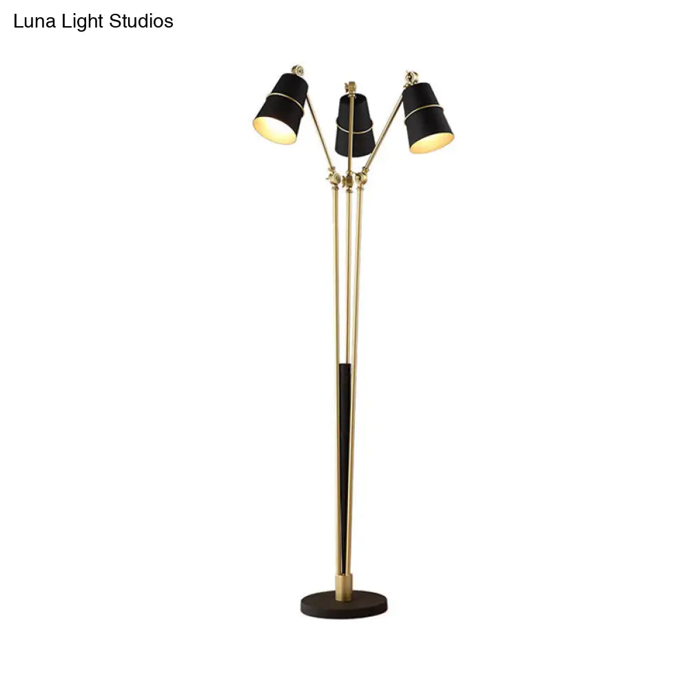 Modern Metal Tree Floor Lamp With 3 Heads For Living Room Reading White/Black