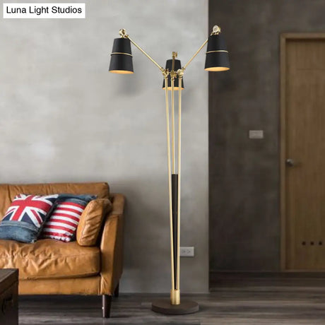 Modern Metal Tree Floor Lamp With 3 Heads For Living Room Reading White/Black