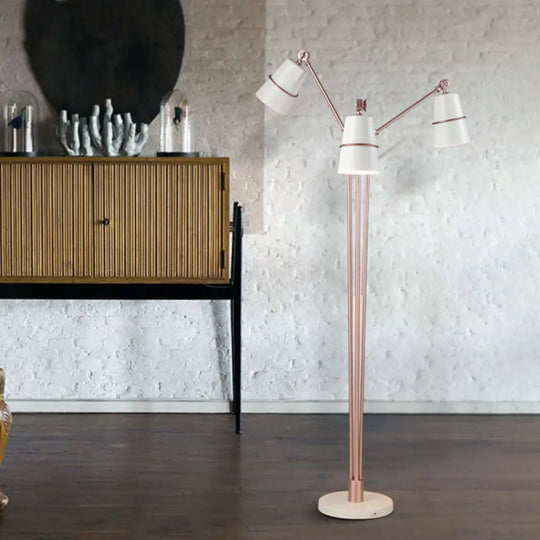Modern Metal Tree Floor Lamp With 3 Heads For Living Room Reading White/Black White