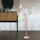 Modern Metal Tree Floor Lamp With 3 Heads For Living Room Reading White/Black White