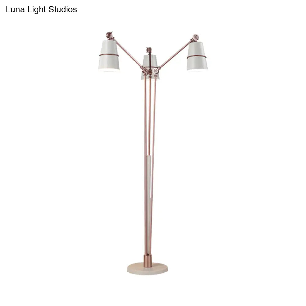 Modern Metal Tree Floor Lamp With 3 Heads For Living Room Reading White/Black