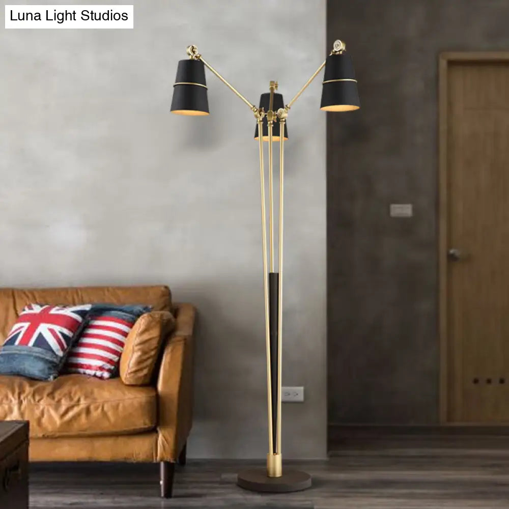 Modern Metal Tree Floor Lamp With 3 Heads For Living Room Reading White/Black