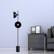 Modern Metal Trumpet Floor Lamp With 2 Heads - Black
