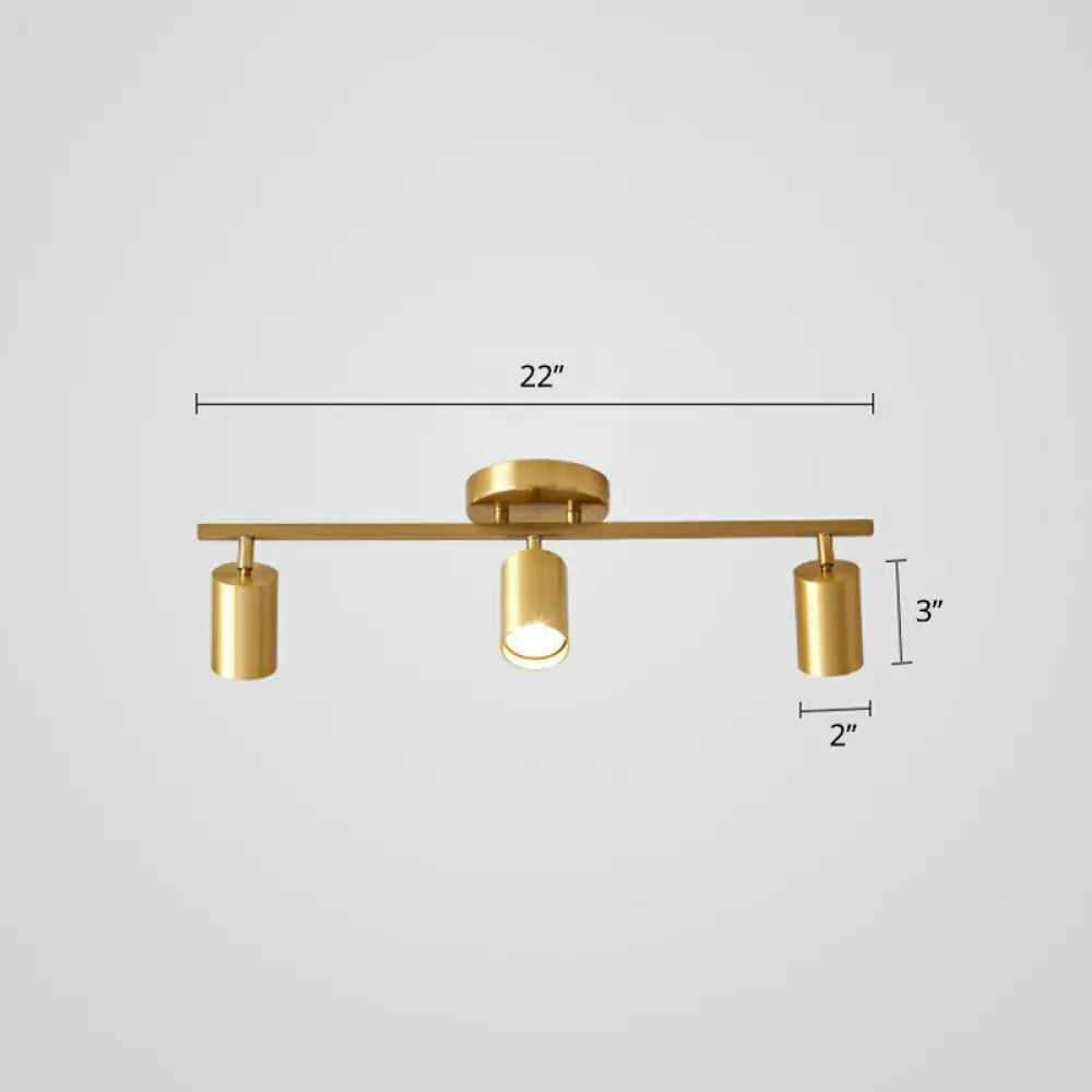 Modern Metal Tube Track Lamp - Ceiling Spotlight For Clothing Store 3 / Gold