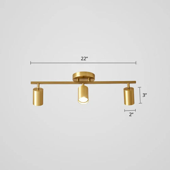 Modern Metal Tube Track Lamp - Ceiling Spotlight For Clothing Store 3 / Gold
