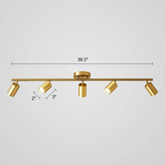 Modern Metal Tube Track Lamp - Ceiling Spotlight For Clothing Store 5 / Gold