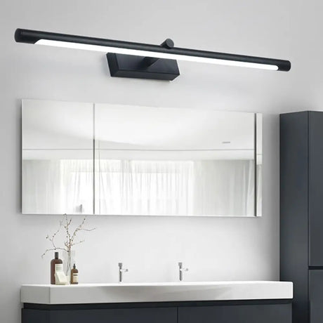 Modern Metal Vanity Wall Sconce With Led Lighting White/Black Finish In Various Widths And Light