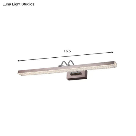 Modern Metal Vanity Wall Sconce With Led Lights - Curved Arm 3 Gears 16.5/28/22.5 Wide In
