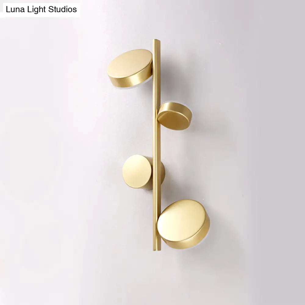 Modern Metallic Circle Wall Mount Led Lighting For Living Room