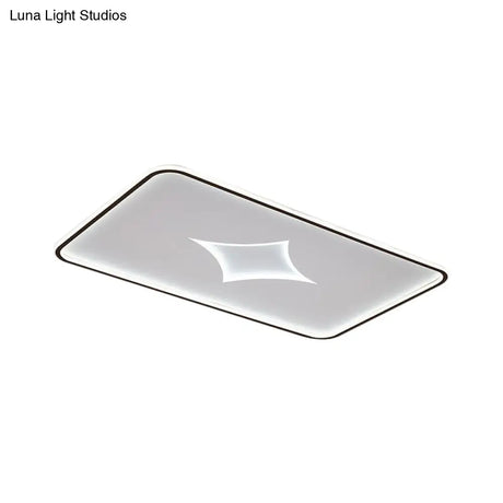 Modern Metallic Led Flush Ceiling Light In Black/Gold - Round/Rectangle White Available 3 Sizes