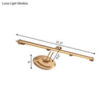 Modern Metallic Led Vanity Mirror Light For Bathroom - Gold Sconce Fixture (18/21.5/29.5)