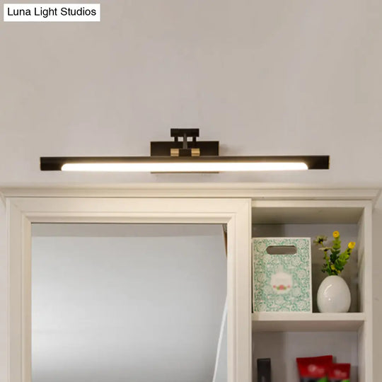 Modern Metallic Led Vanity Wall Sconce In Black/Gold With Foldable Arm