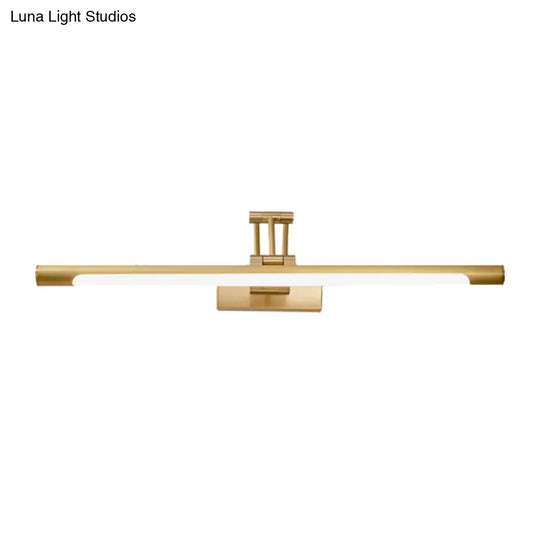 Modern Metallic Led Vanity Wall Sconce In Black/Gold With Foldable Arm