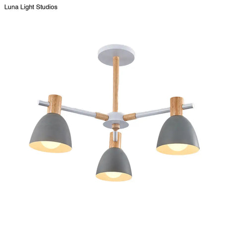 Modern Metallic Macaron Chandelier: Stylish Candy-Colored Game Room Lighting