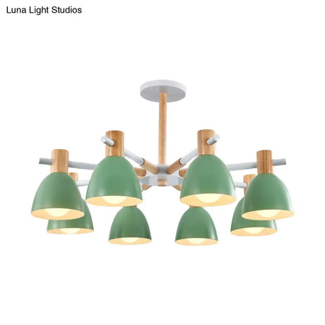 Modern Metallic Macaron Chandelier: Stylish Candy-Colored Game Room Lighting