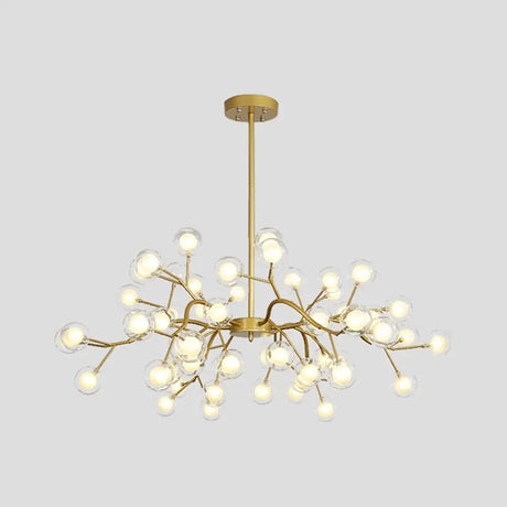 Modern Metallic Starburst Chandelier Led Pendant Light For Living Room 54 / Gold B