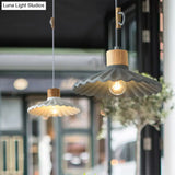 Modern Mini Colorful Pendant Light With Lovely Cement Saucer Shade For Bedroom