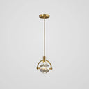 Modern Mini Crystal Pendant Light With Brass Finish For Living Room Bar And Coffee Shop Ceiling