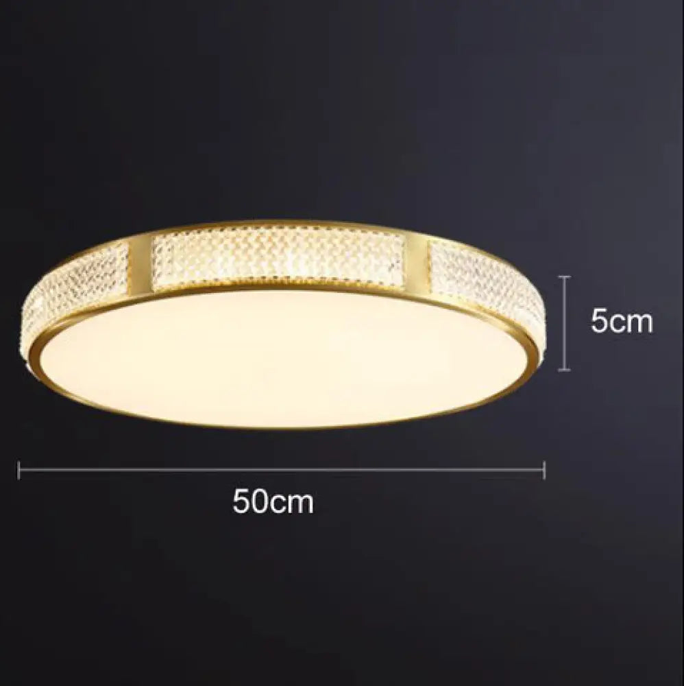 Modern Minimalist Copper Bedroom Led Ceiling Lamp A /