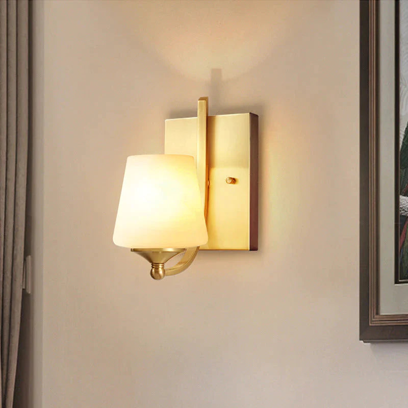 Moderne minimaliste créatif salon lampe chambre phare allée cuivre applique murale
