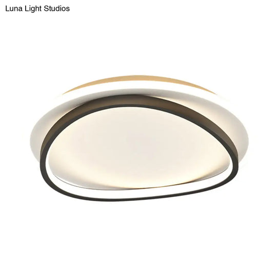 Modern Minimalist Double Round Flush Mount Led Ceiling Light For Bedrooms