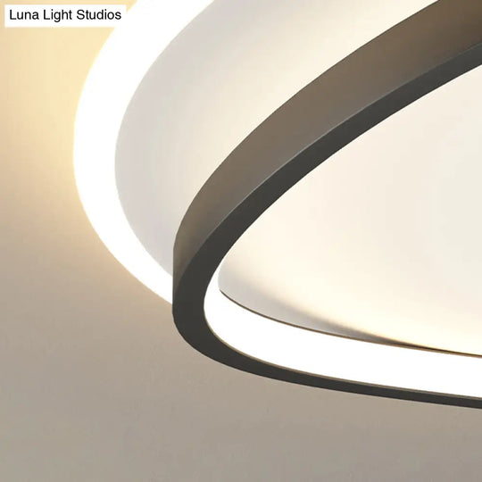 Modern Minimalist Double Round Flush Mount Led Ceiling Light For Bedrooms