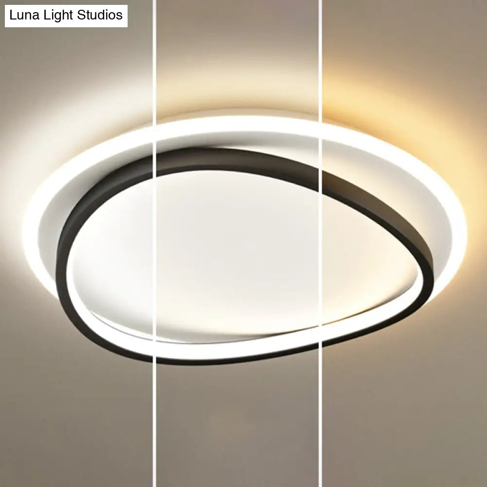 Modern Minimalist Double Round Flush Mount Led Ceiling Light For Bedrooms