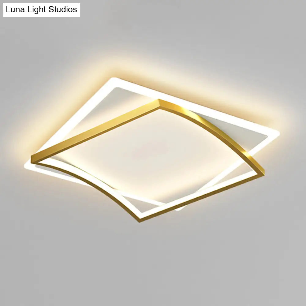 Modern Minimalist Geometric Flush Mount Led Ceiling Light For Bedrooms
