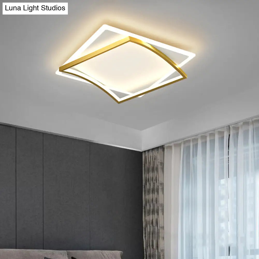 Modern Minimalist Geometric Flush Mount Led Ceiling Light For Bedrooms