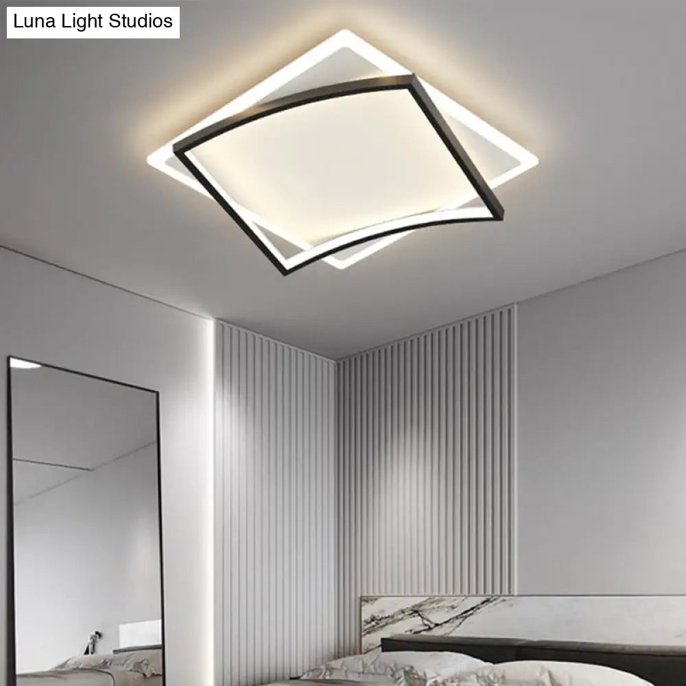 Modern Minimalist Geometric Flush Mount Led Ceiling Light For Bedrooms