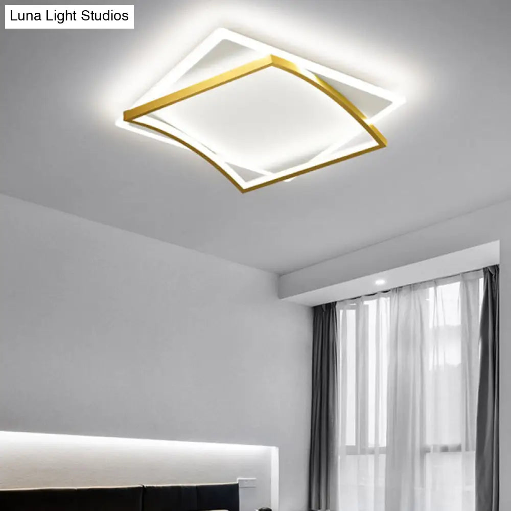 Modern Minimalist Geometric Flush Mount Led Ceiling Light For Bedrooms