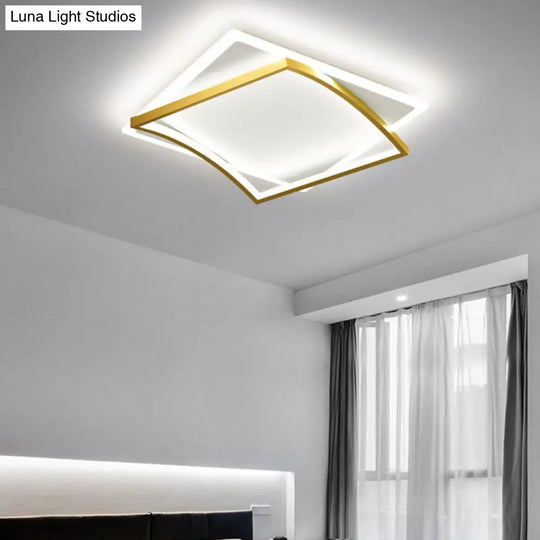 Modern Minimalist Geometric Flush Mount Led Ceiling Light For Bedrooms