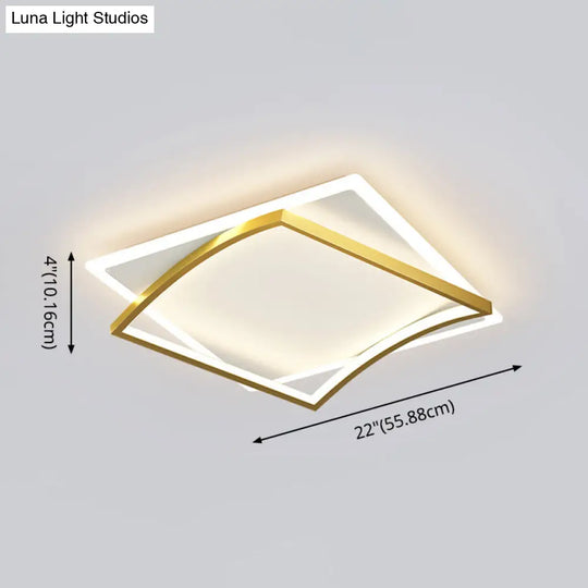 Modern Minimalist Geometric Flush Mount Led Ceiling Light For Bedrooms