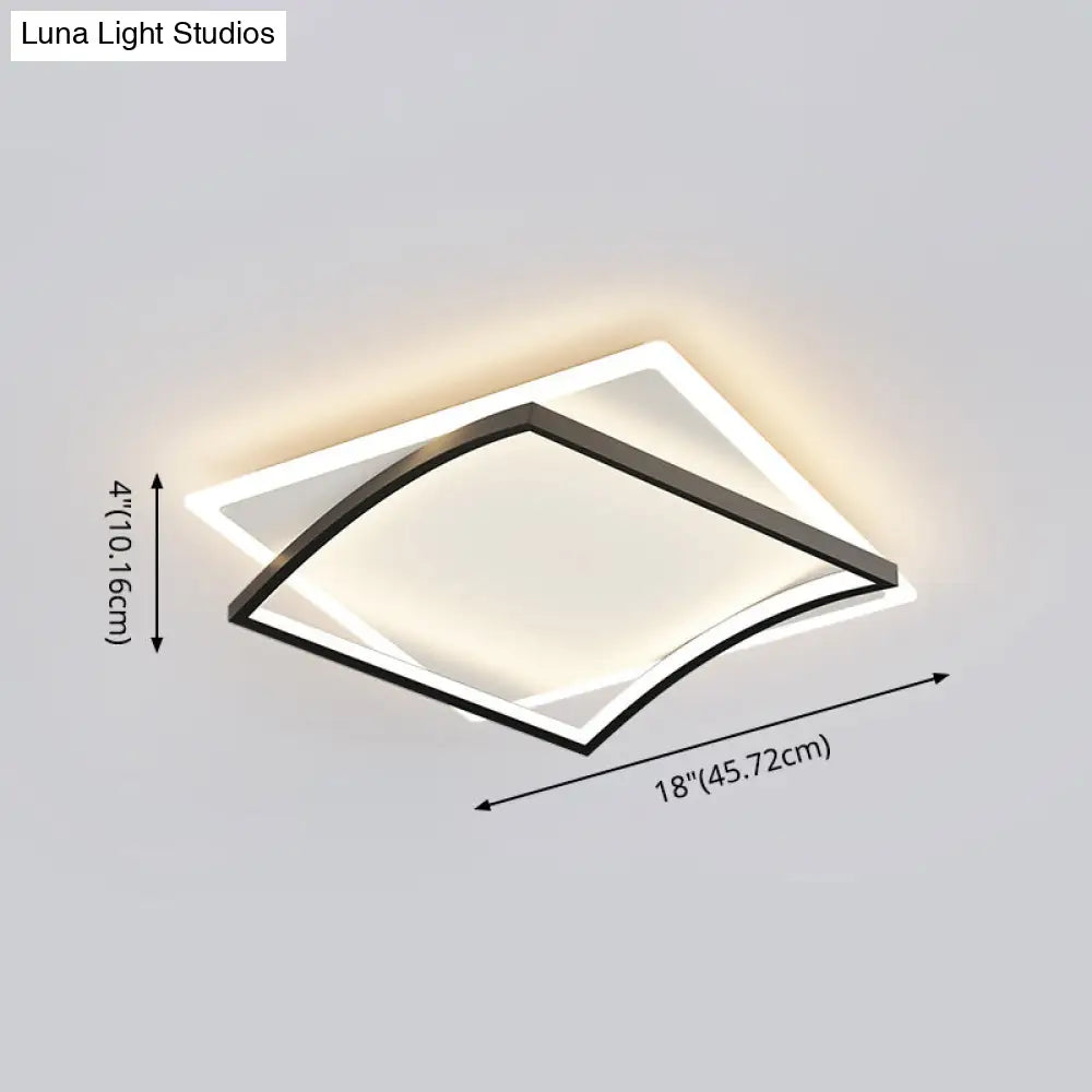 Modern Minimalist Geometric Flush Mount Led Ceiling Light For Bedrooms