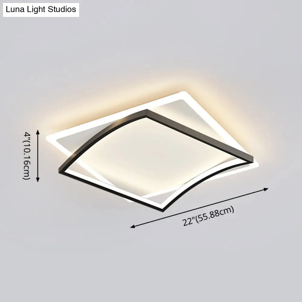 Modern Minimalist Geometric Flush Mount Led Ceiling Light For Bedrooms