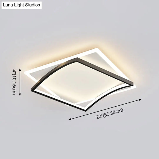 Modern Minimalist Geometric Flush Mount Led Ceiling Light For Bedrooms