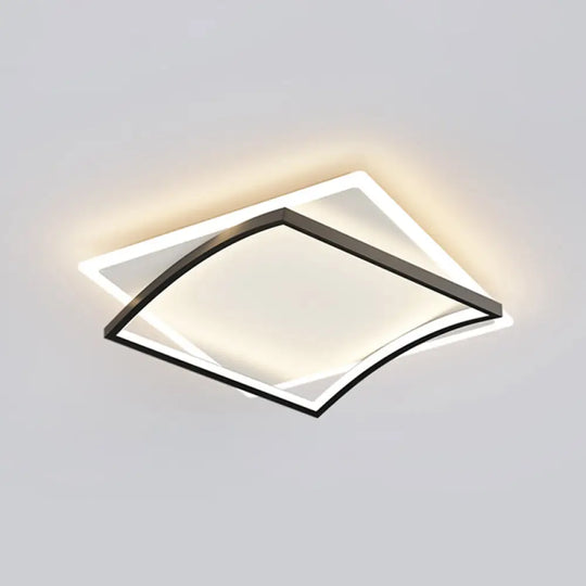 Modern Minimalist Geometric Flush Mount Led Ceiling Light For Bedrooms Black / 26 White