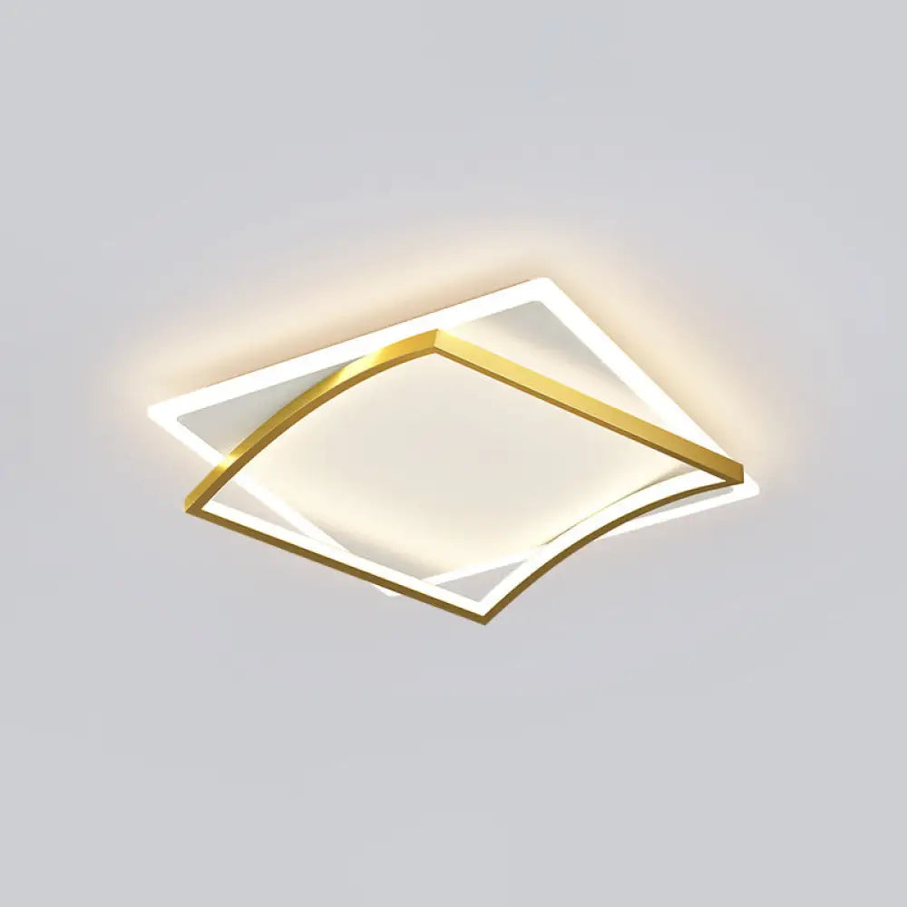 Modern Minimalist Geometric Flush Mount Led Ceiling Light For Bedrooms Gold / 18 White
