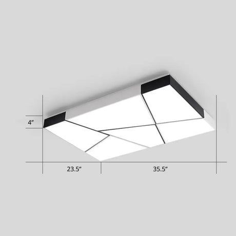 Modern Minimalist Led Ceiling Lamp: Black - White Acrylic Flush Mount Light For Living Room White /
