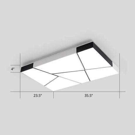 Modern Minimalist Led Ceiling Lamp: Black - White Acrylic Flush Mount Light For Living Room White /