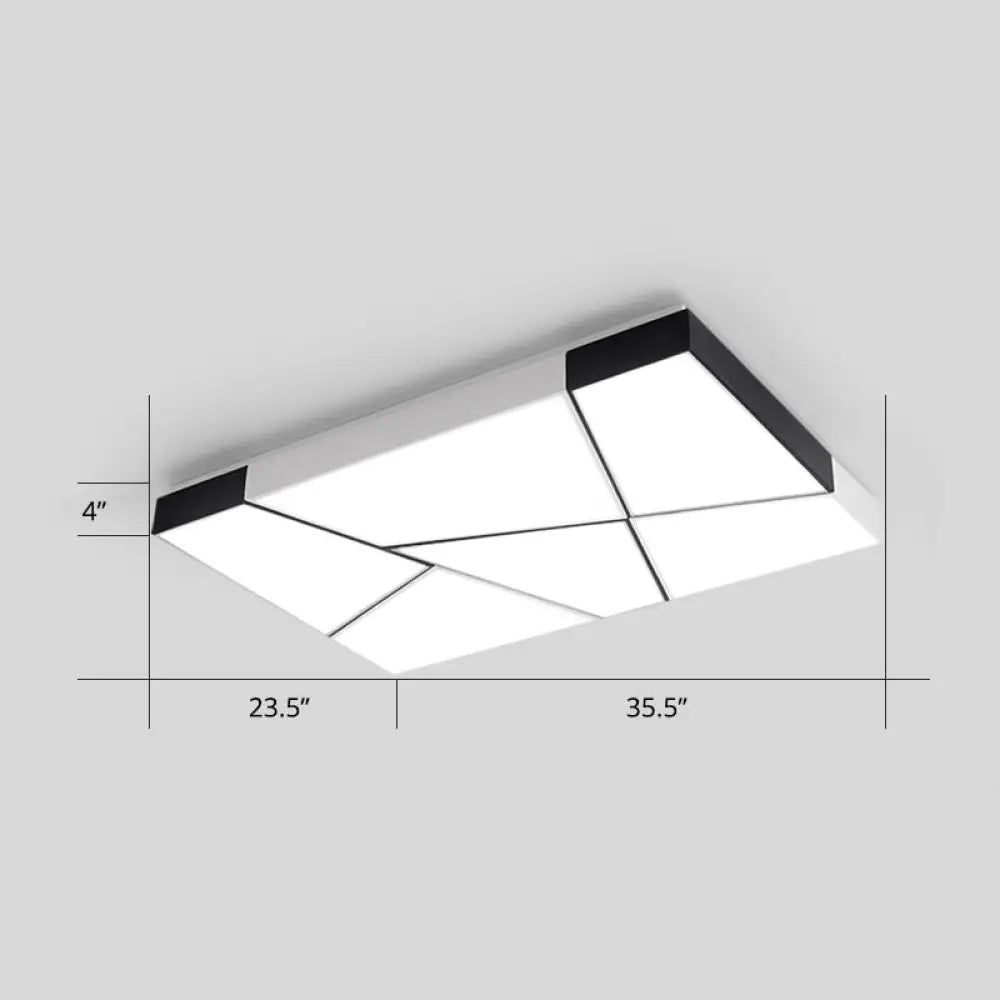 Modern Minimalist Led Ceiling Lamp: Black - White Acrylic Flush Mount Light For Living Room White /