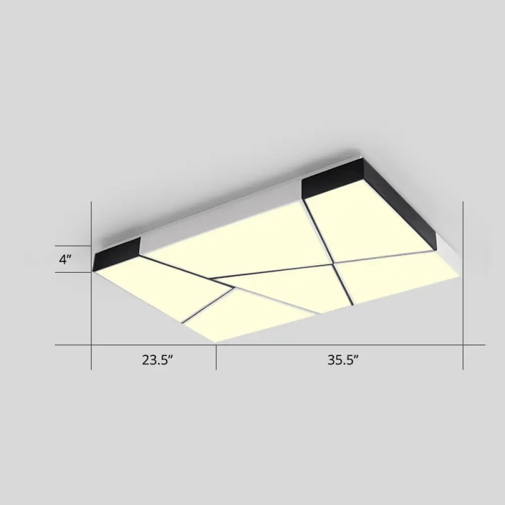Modern Minimalist Led Ceiling Lamp: Black - White Acrylic Flush Mount Light For Living Room White /