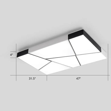 Modern Minimalist Led Ceiling Lamp: Black - White Acrylic Flush Mount Light For Living Room White /