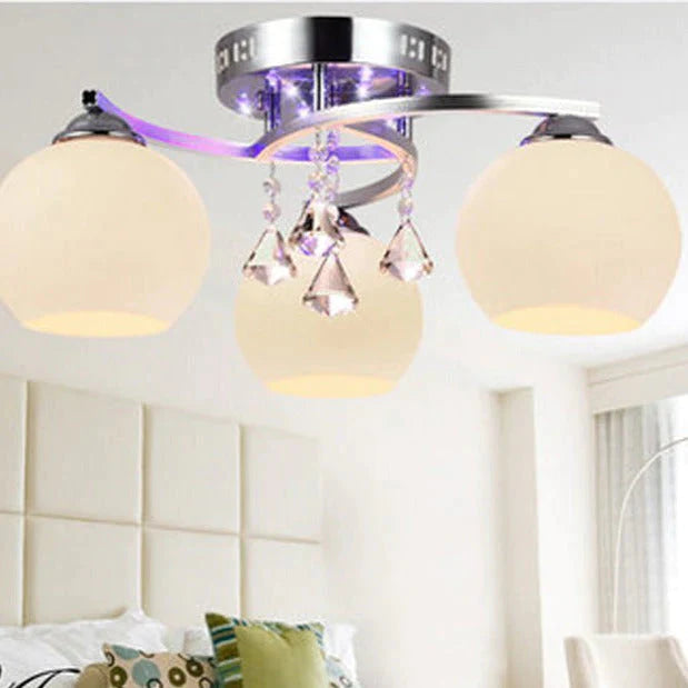 Lampe de plafond créative de restaurant de mode en cristal de salon minimaliste moderne