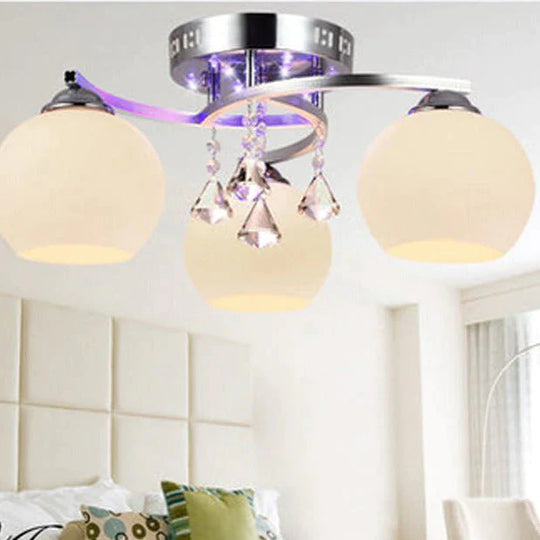 Lampe de plafond créative de restaurant de mode en cristal de salon minimaliste moderne