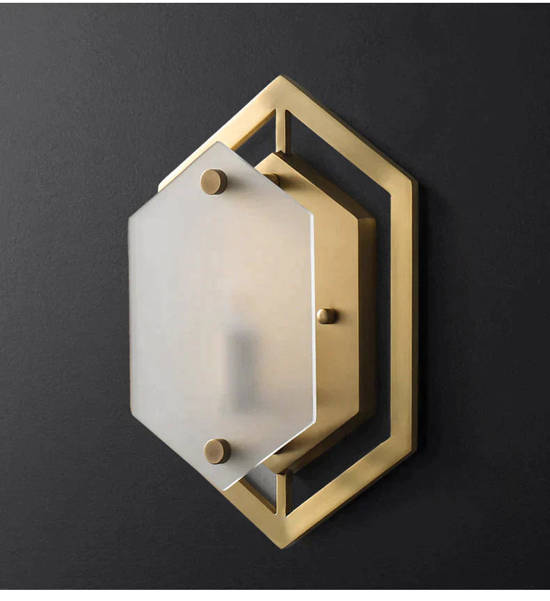 Modern Minimalist Luxury Hexagonal Copper Wall Lamp Copper Wall Lamps