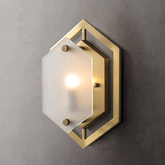 Modern Minimalist Luxury Hexagonal Copper Wall Lamp Lamps