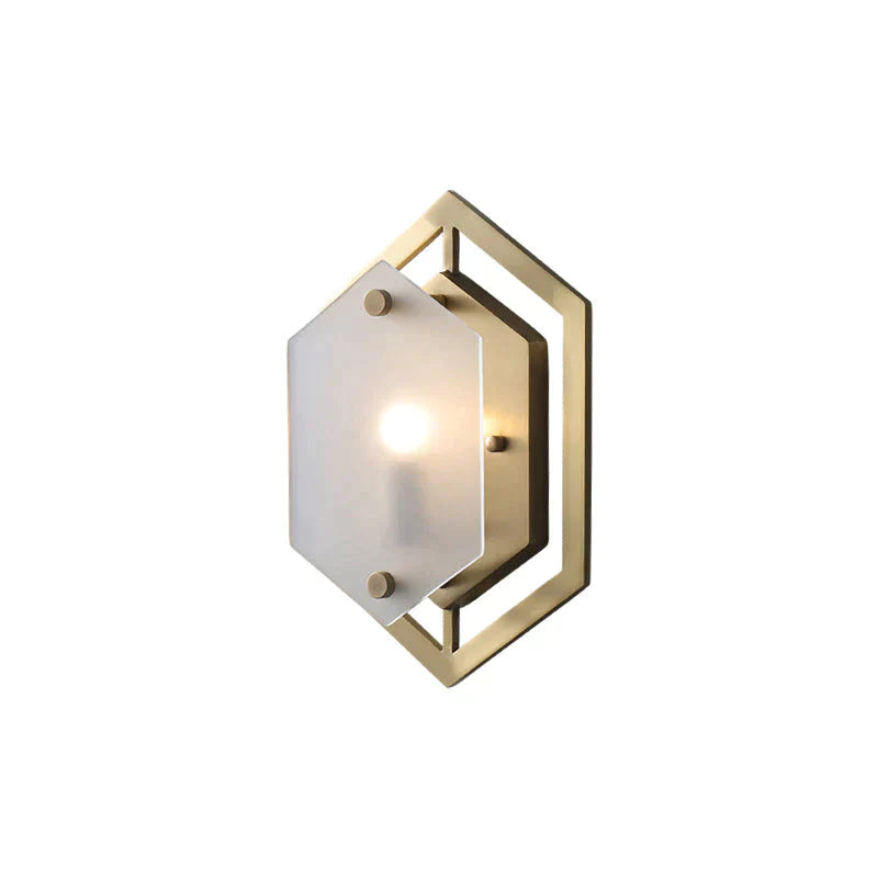 Modern Minimalist Luxury Hexagonal Copper Wall Lamp Copper Wall Lamps