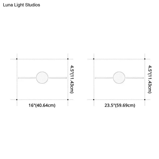 Modern Minimalist Metal Single Vanity Light - Linear Wall Fixture