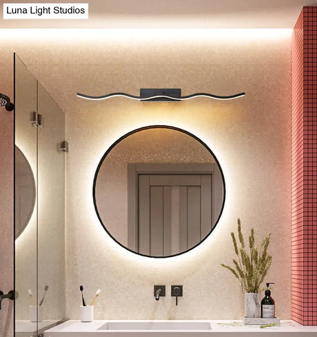Modern Minimalist Metal Wall Vanity Light With Waving Design